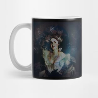 Aesthetics, darkness, gothic, romantic, moon, dark academia, love, romantic, statue, vintage, retro, artistic, artsy, classy, butterfly, flowers, floral Mug